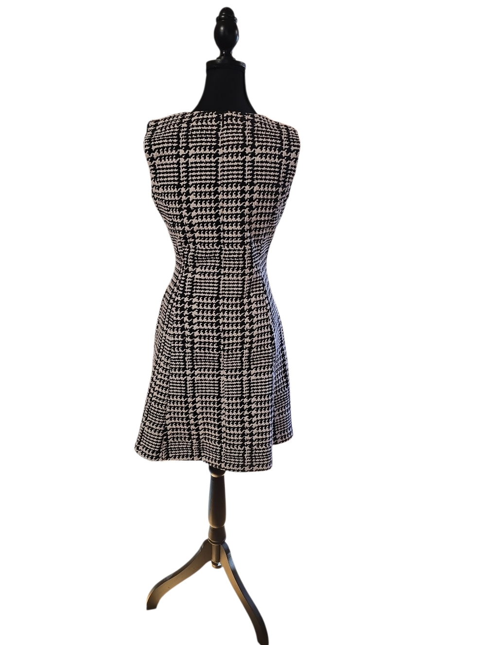 Jasmine and Juliana Black and White Preppy Houndstooth Sleeveless Dress S - Picture 5 of 5